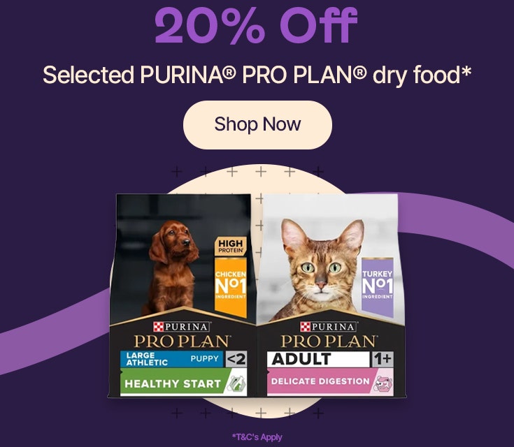 20% Off Selected Purina Pro Plan dry food*