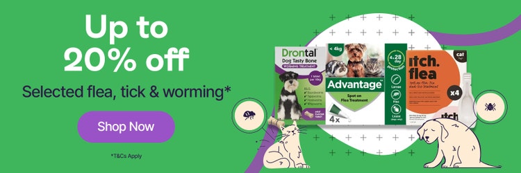 Up to 20% Off Selected Flea, Tick & Worming* Shop Now T&C Apply