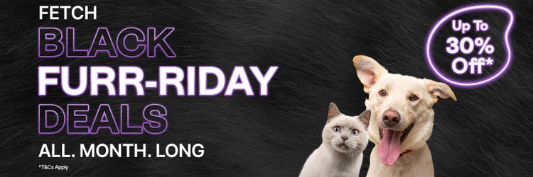Fetch Black Furr-riday feeling. All Month Long. Up to 30% Off*