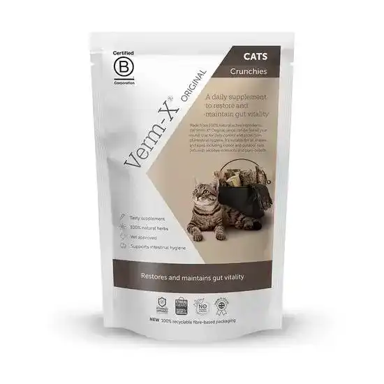Verm-X Original Gut Vitality & Maintenance Supplement Crunchies for Cats 11359