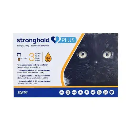 Stronghold PLUS Spot-On Solution for Small Cats 15mg/2.5mg (up to 2.5kg) 10482